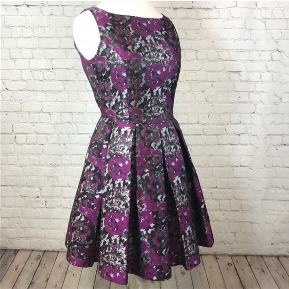 BB Dakota Purple & Silver Floral Dress